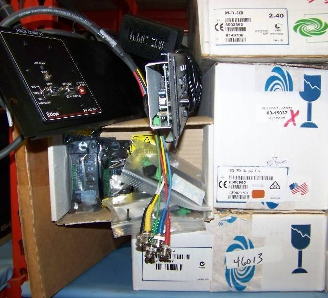 lot 93 image: (8 Wide Shelf - LARGE LOT) Miscellaneous Crestron and Extron Electronics items