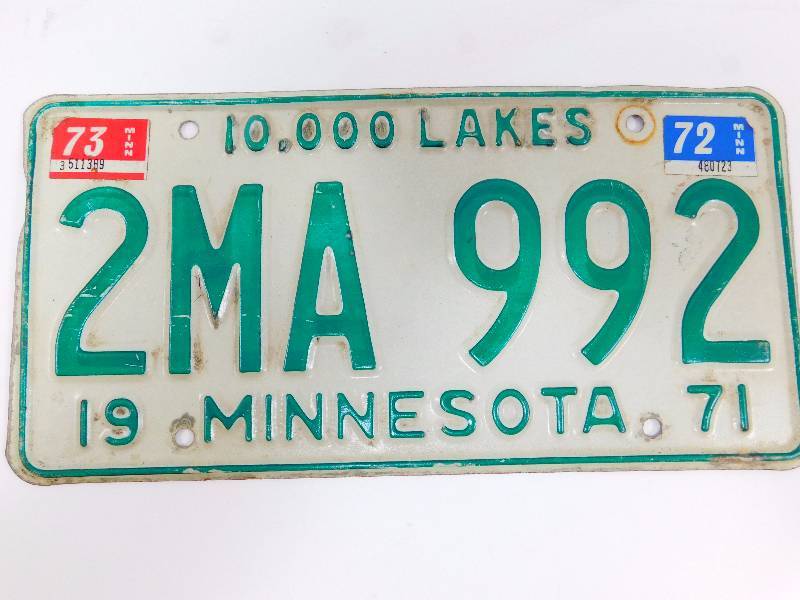 lot 28 image: Vintage MN License Plate