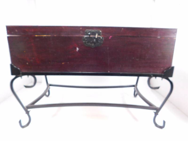 lot 30 image: Wood and Metal Chest