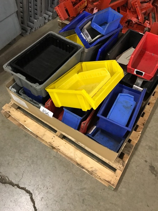 Lot of plastic parts bins