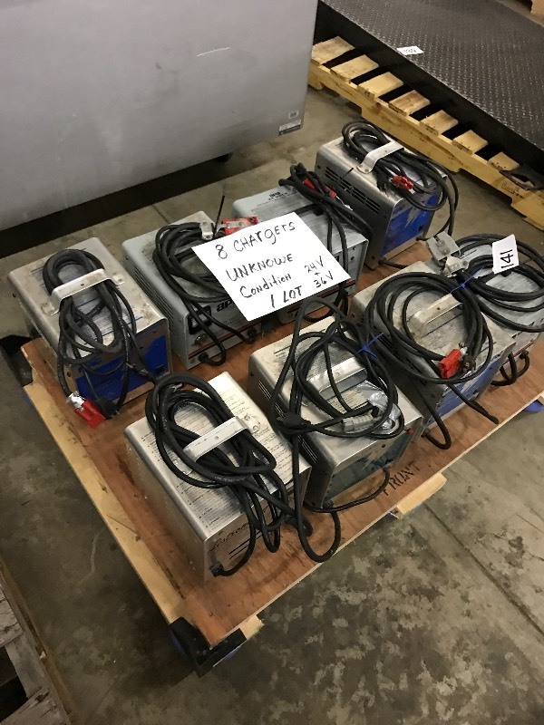 Lot of battery chargers