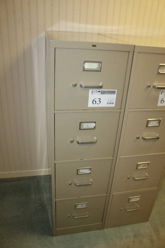 lot 63 image: Hon 4-Drawer Metal File Cabinet