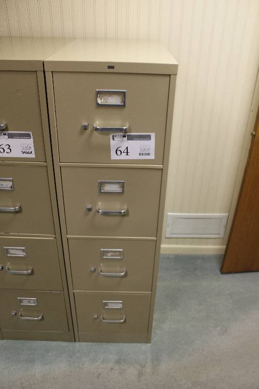lot 64 image: Hon 4-Drawer Metal File Cabinet