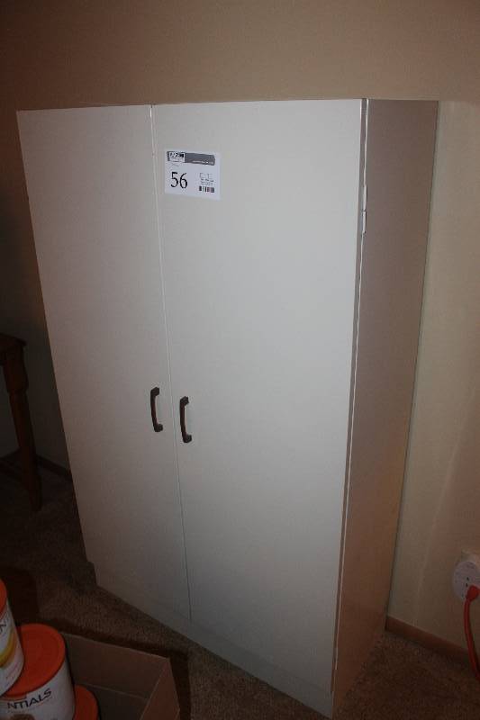 lot 56 image: 2-Door 4-Shelf Metal Storage Cabinet