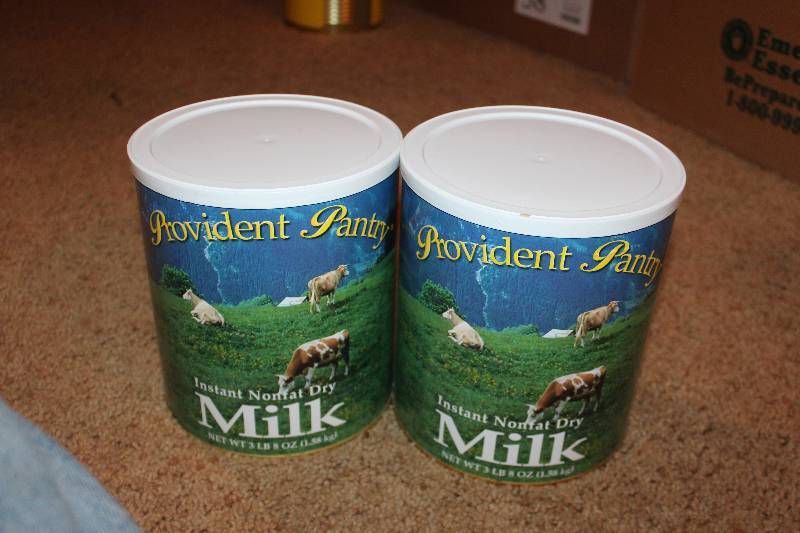 lot 31 image: Lot of (2) Cans of Provident Pantry Instant Nonfat Dry Milk