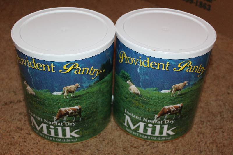lot 30 image: Lot of (2) Cans of Provident Pantry Instant Nonfat Dry Milk