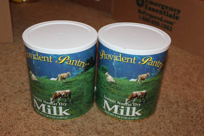 lot 28 image: Lot of (2) Cans of Provident Pantry Instant Nonfat Dry Milk