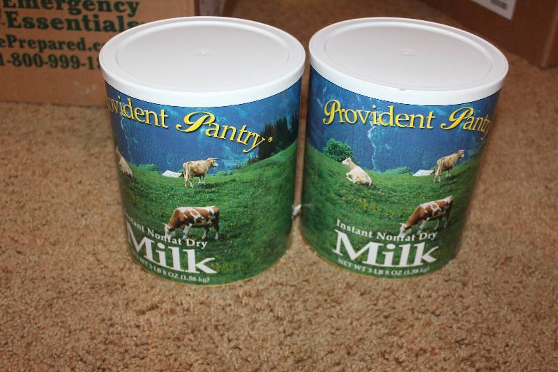 lot 33 image: Lot of (2) Cans of Provident Pantry Instant Nonfat Dry Milk