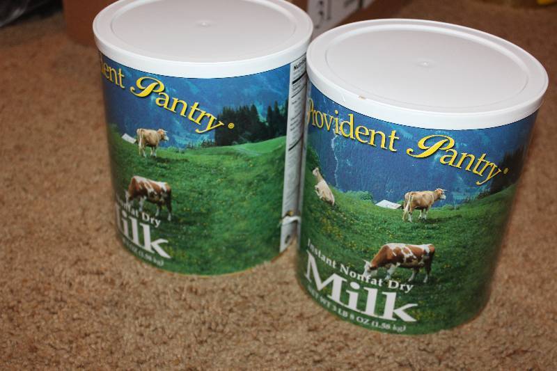 lot 35 image: Lot of (2) Cans of Provident Pantry Instant Nonfat Dry Milk