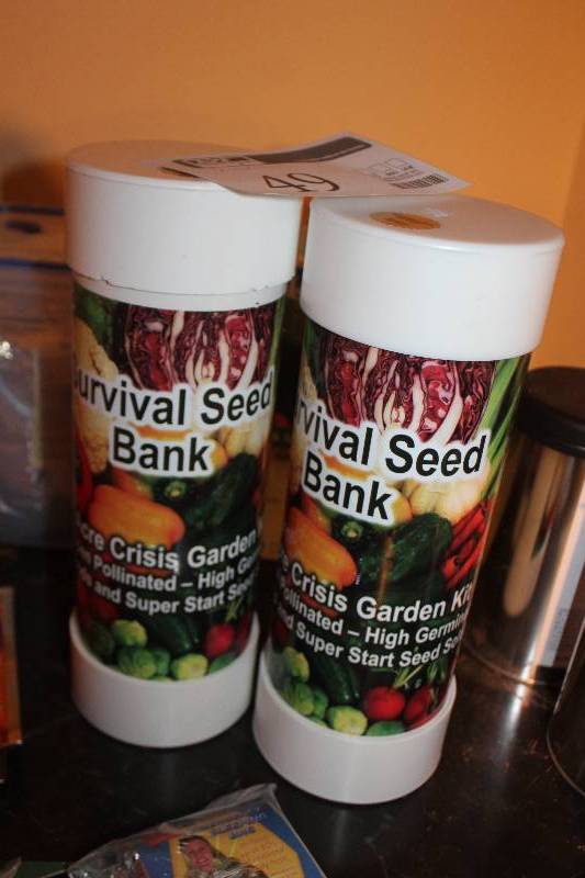 lot 49 image: Lot of (2) Survival Seed Bank