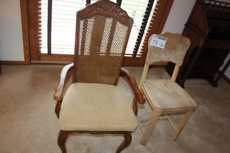 lot 75 image: Lot of (2) Wood Chairs