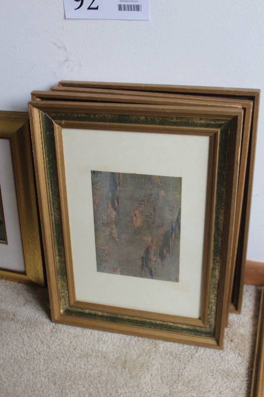 lot 92 image: Lot of (4) Framed Matted Wall Art