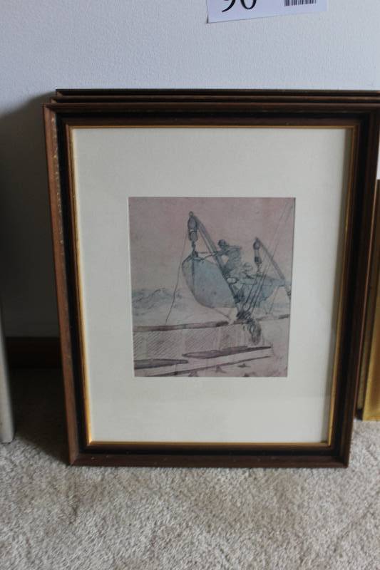 lot 90 image: Lot of (3) Framed Matted Signed Wall Art