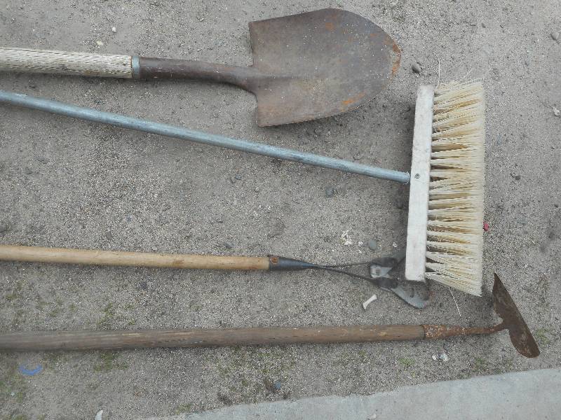 SHOVEL , BROOM , GRABBER, AND HOE