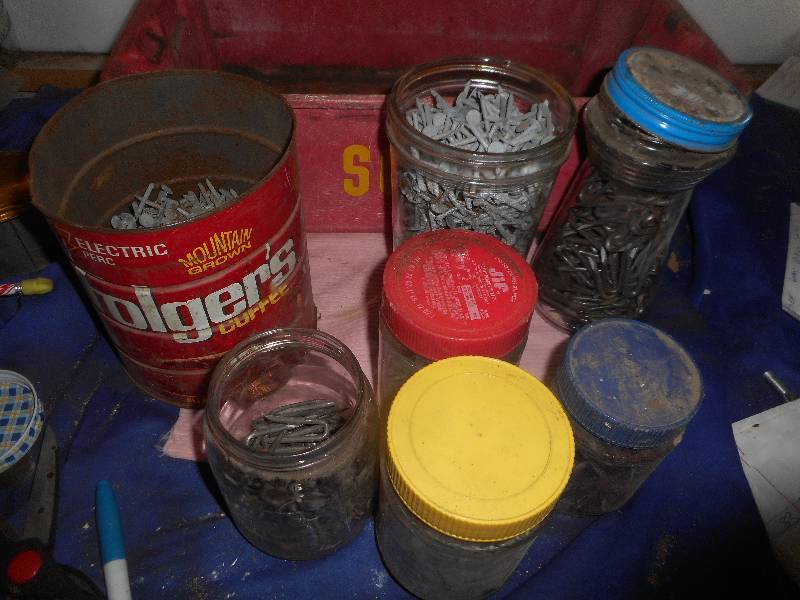 LOTS OF NAILS AND A SCRAP BIN