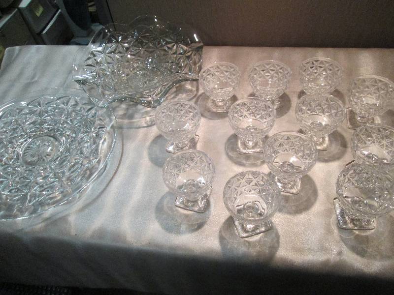 12 Vintage Cut Glass Sherberts, Lar...