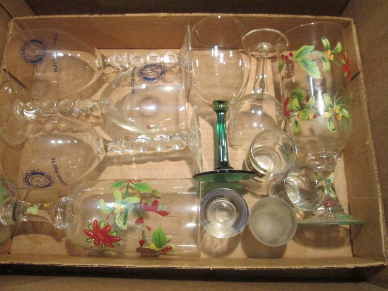 4 Shot Glasses and Assorted Stemmed...