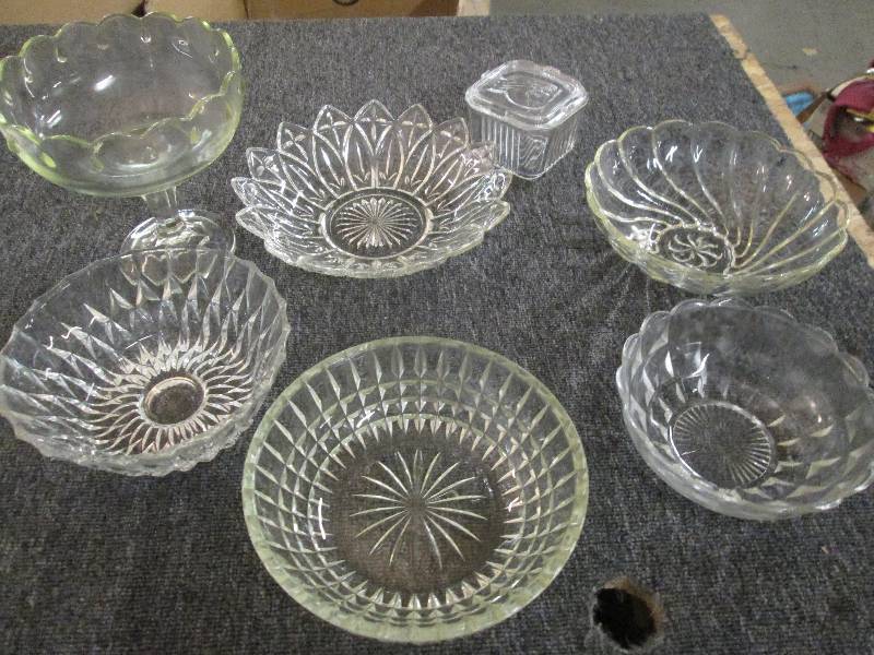Lot of 7 Assorted Cut Glass Serving...