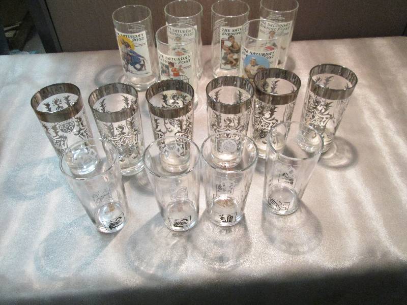 6 Norman Rockwell Glasses, 10 Retro...