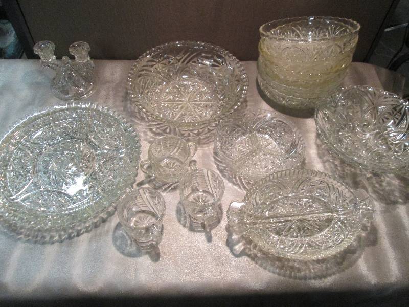 Large Lot of Cut Glass Serving Piec...