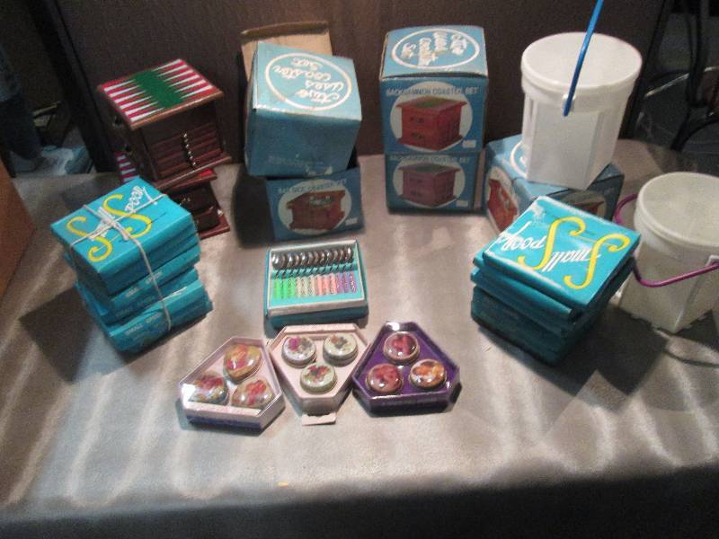 5 Backgammon Coaster Sets, 9 Decora...