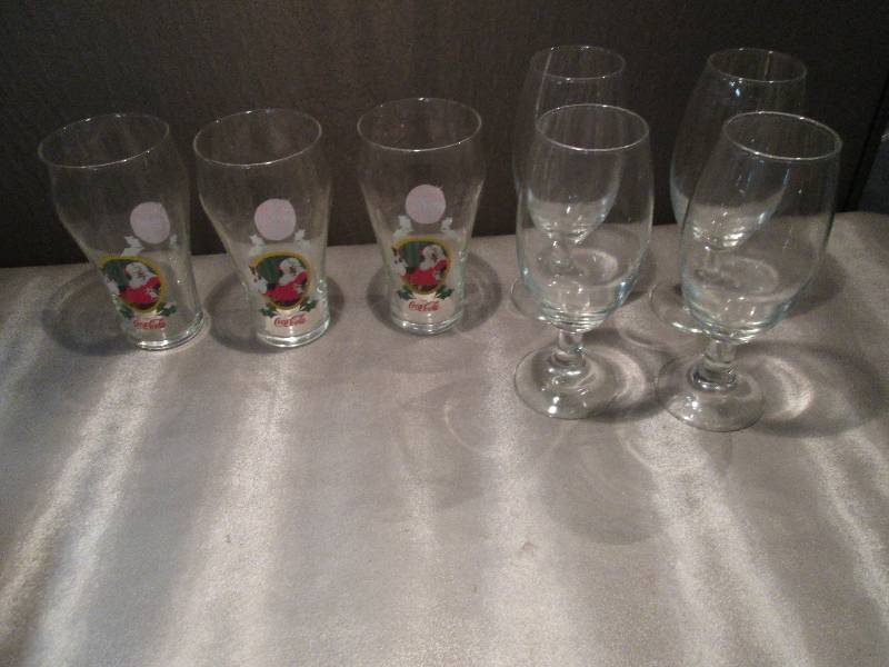 4 Pilsner Glasses, 3 CocaCola Chris...