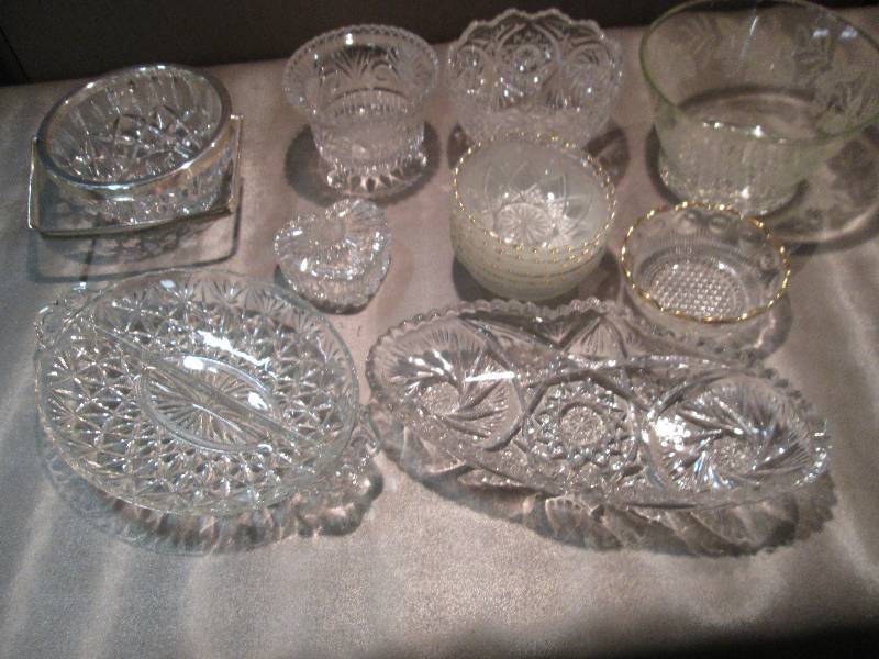 Cutglass Serving Pieces & Berry Bow...