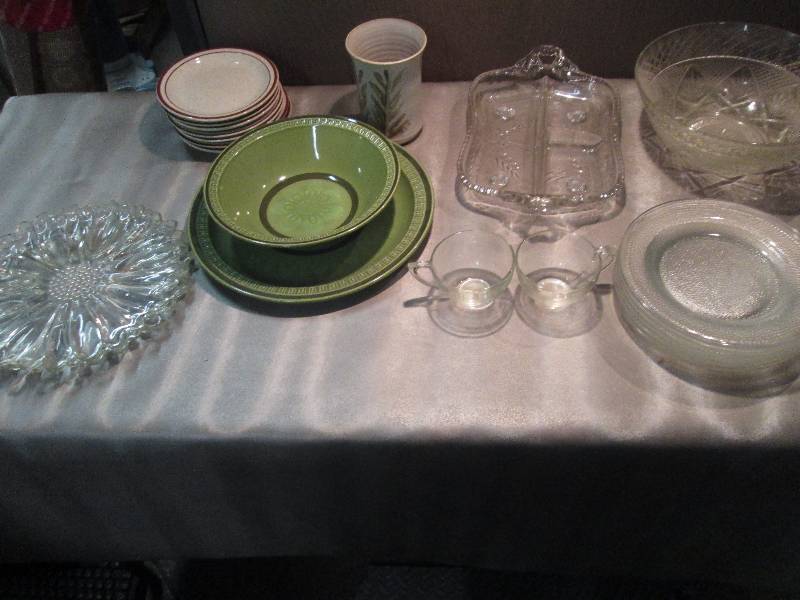 Snack Plates & Cups, Stoneware & Gl...