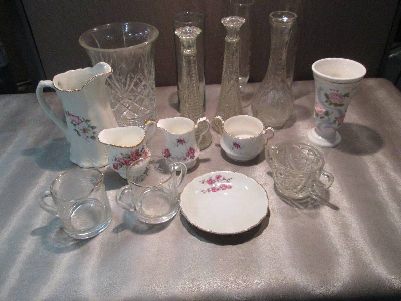 Assorted Vases, China Pieces, Cut G...