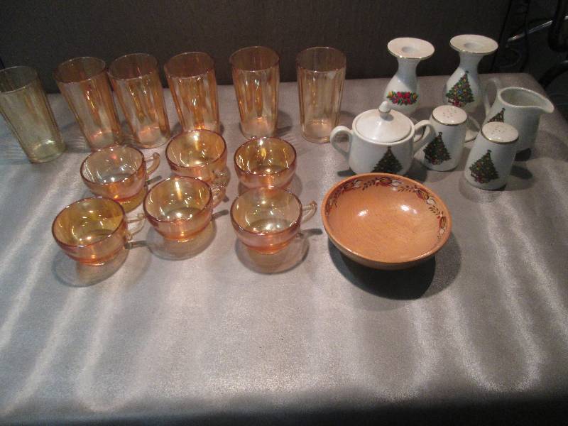 Peach Lustre Cups & Glasses, Christ...