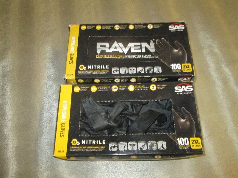 2 Boxes of 2XL Black Nitrile Gloves...