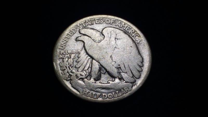 1916 D Obverse Mint Mark Silver Walking Liberty Half Dollar