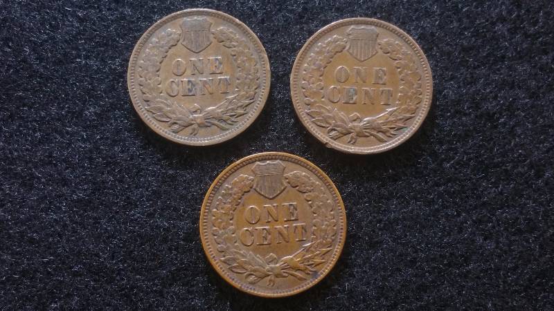 (3) Indian Head Cents