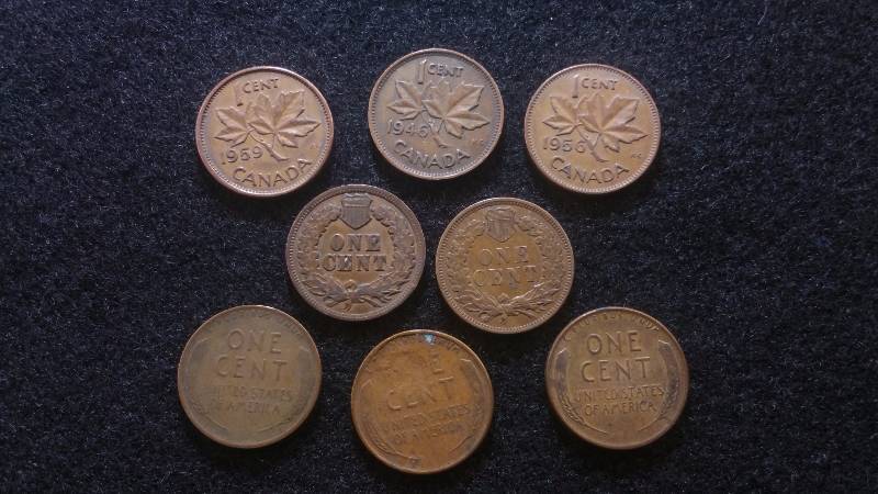 Indian Head Cents  Old Canadian Cents  Wheat Cents