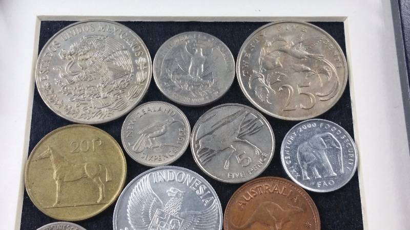 Framed Foreign Coins