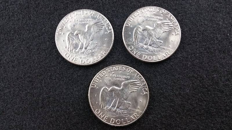 Group of (3) 1974 D Eisenhower Dollars