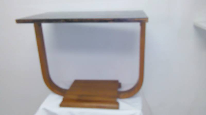 lot 6 image: Wood Art Deco Style Accent Table