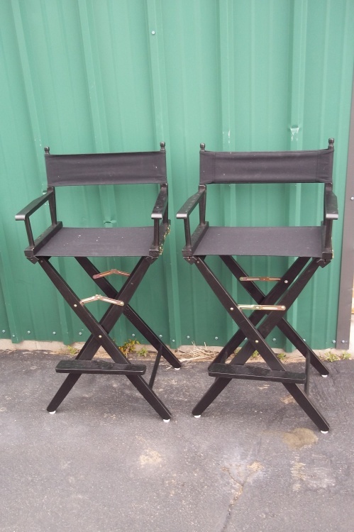 lot 19 image: Pair of Black Directors Chairs