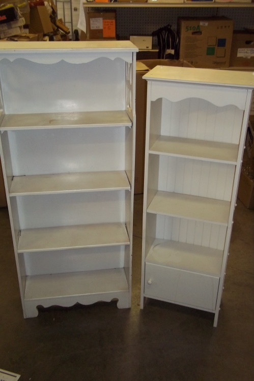 lot 129 image: Pair of White Shelves