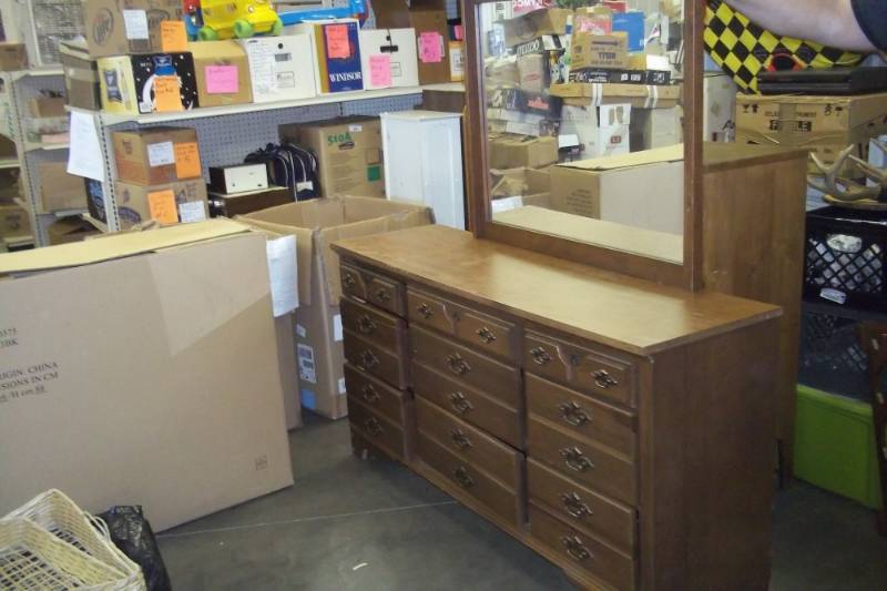 lot 132 image: Dresser with mirror