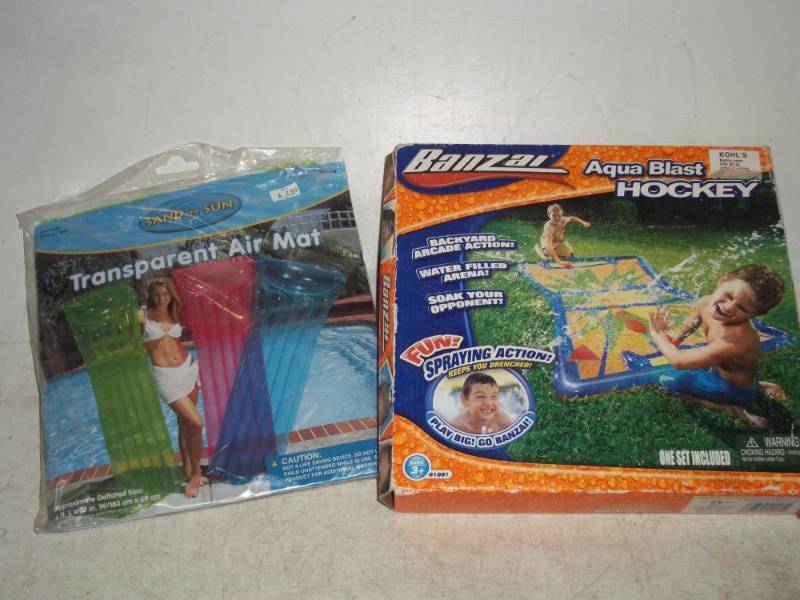 lot 146 image: Inflatable Air Mat and Aqua Blast Hockey game