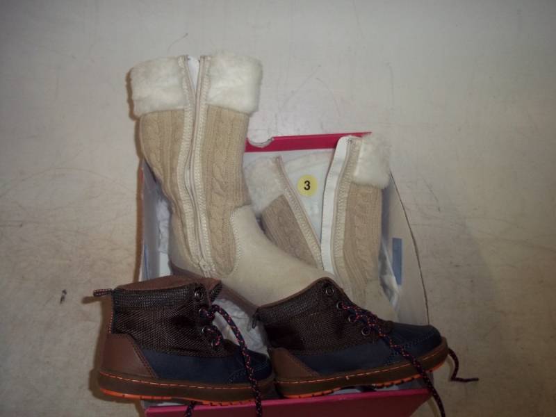 lot 154 image: Womens Size 3 Boots and Kids Size 6 Boots