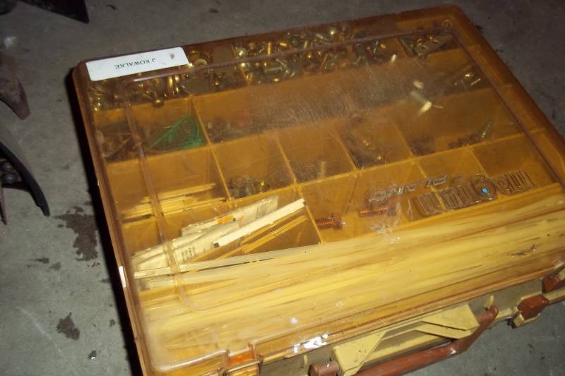 lot 91 image: Tackle box with small bolts and wire connectors