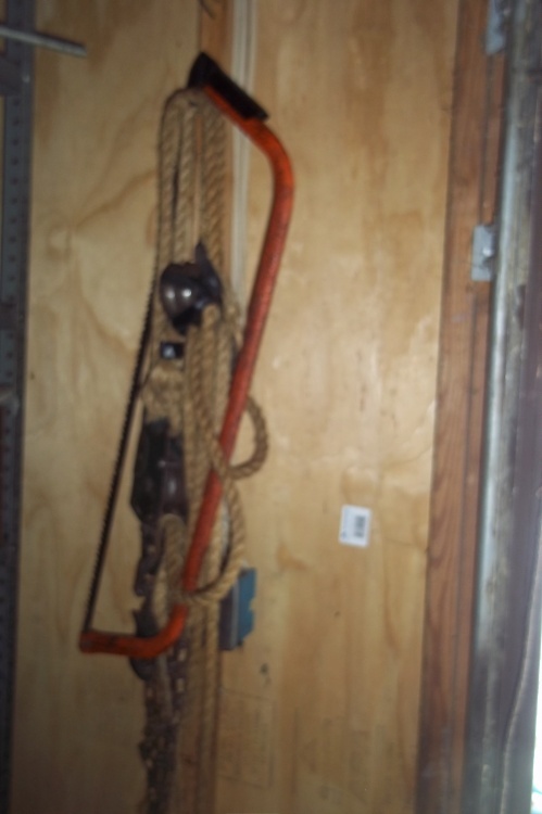 lot 178 image: Bow saw and fence stretcher
