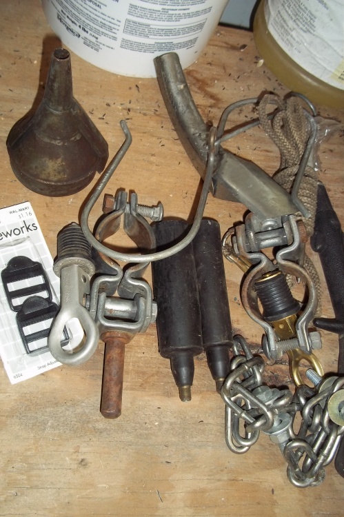 lot 225 image: Lot of misc including oar locks, funnel, etc