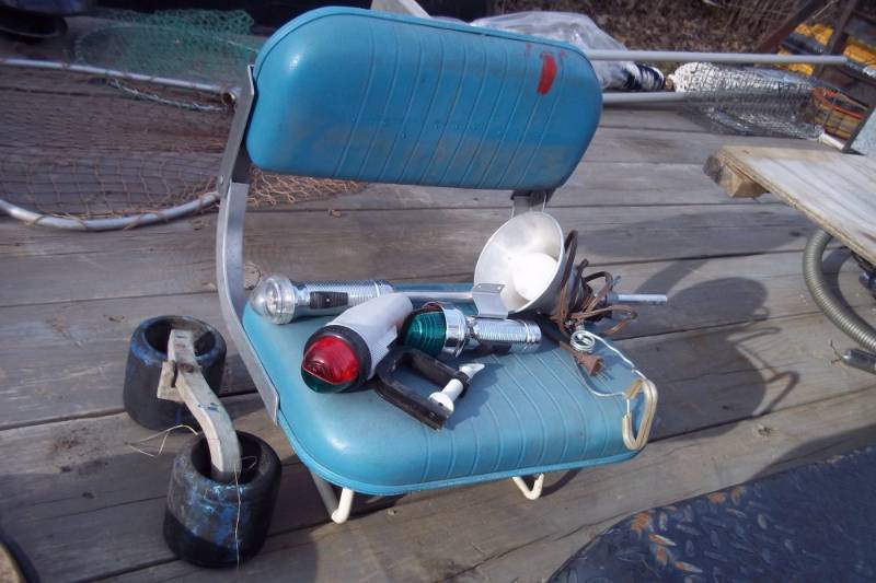 lot 256 image: Boat Accessories including lights and boat seat