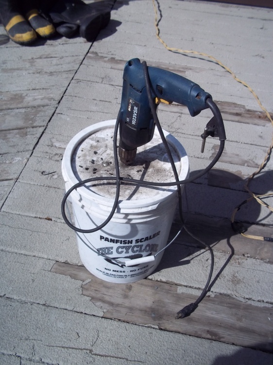lot 334 image: Fish cleaning bucket with drill