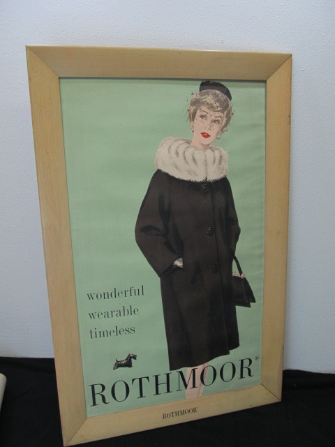 lot 2 image: Orig Vintage Framed ROTHMOOR Jackets Advertising Poster