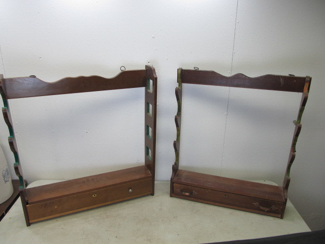 lot 52 image: Pair of Vintage Wooden Gun Racks