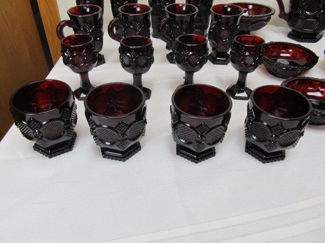 lot 69 image: Large Collection of Ruby Red Avon Glass